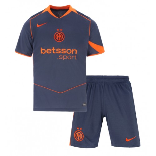 Lacne Dětský Futbalové dres Inter Milan Manuel Akanji #25 2025-26 Krátky Rukáv - Tretina (+ trenírky)